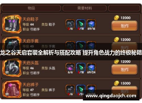 龙之谷天启套装全解析与搭配攻略 提升角色战力的终极秘籍